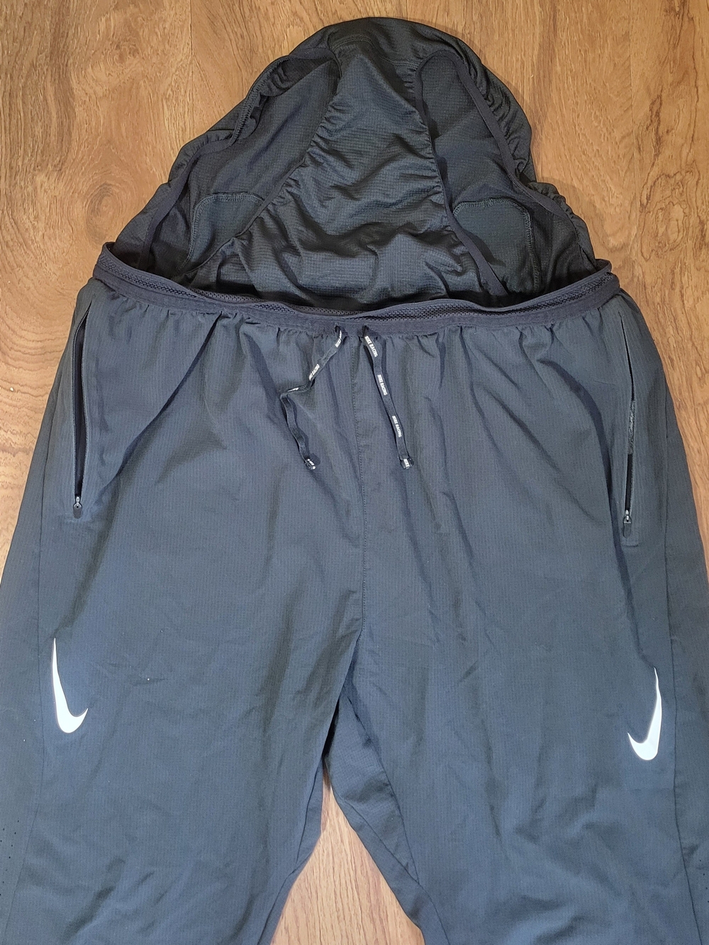 Nike Black Dri-FIT Racing Jogger Pants with White Swoosh - Picture 4 of 5